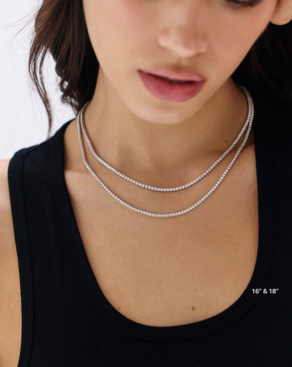 Classic Lab Diamond Tennis Necklace