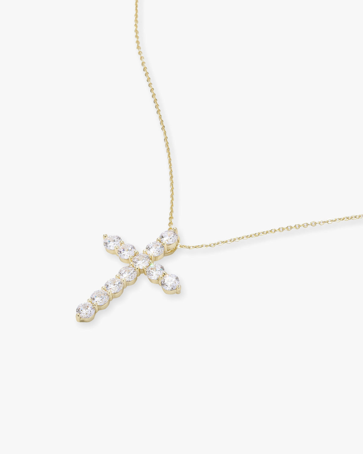 "Oh She Fancy" Cross Pendant - Gold|White Diamondettes