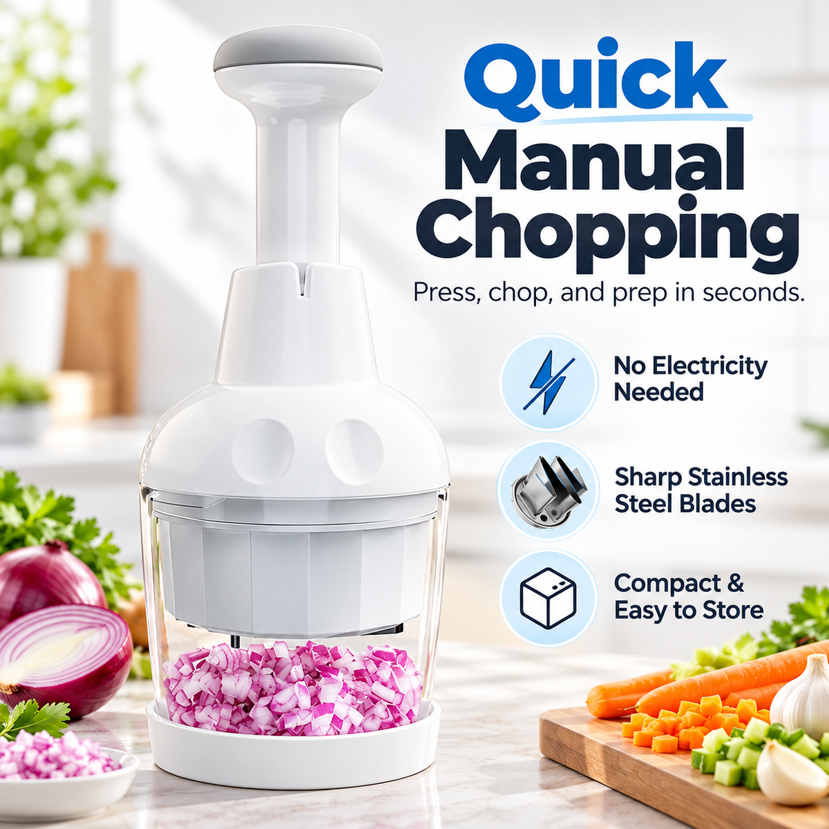 Manual Push Food Chopper