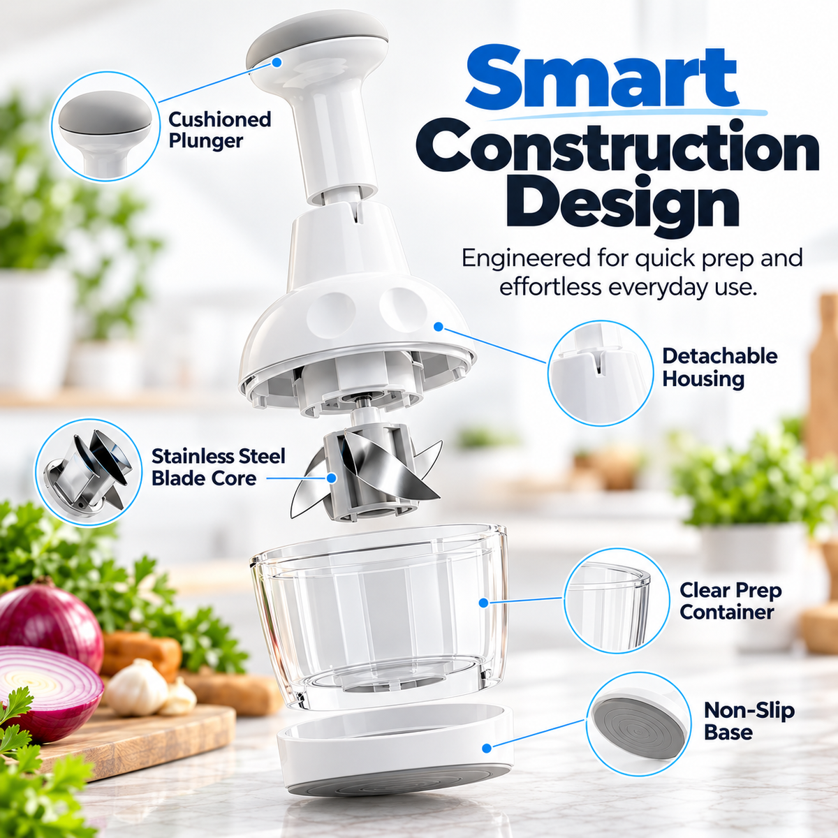 Manual Push Food Chopper