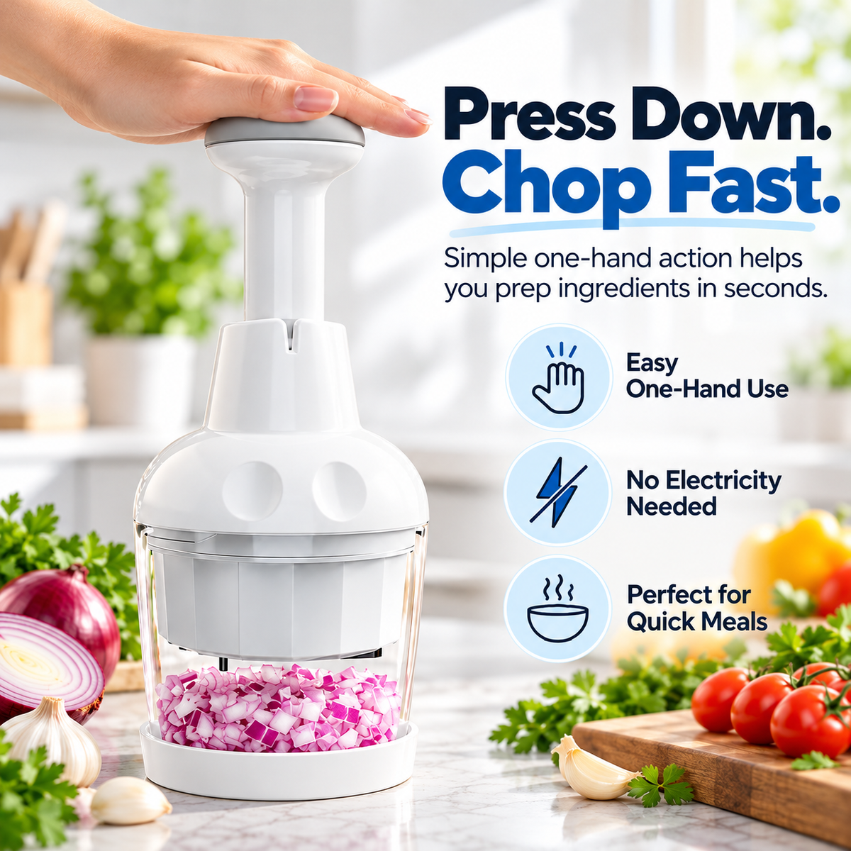 Manual Push Food Chopper