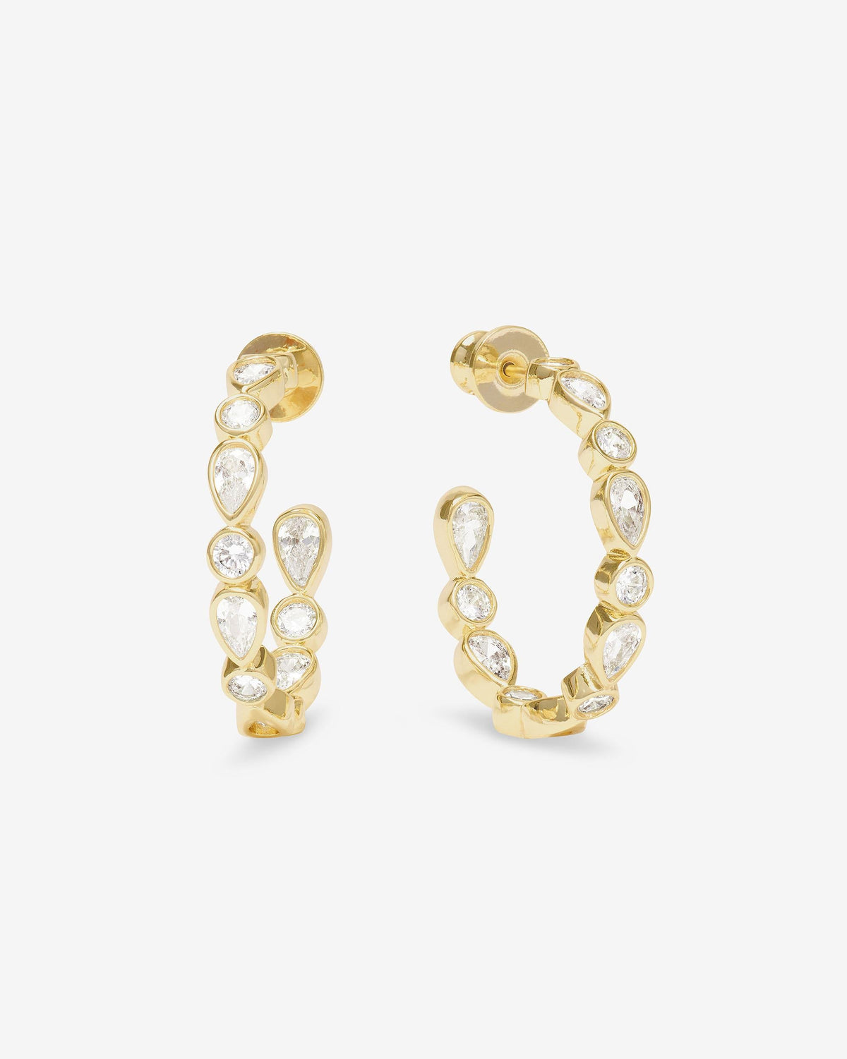 Isla Hoops 1" - Gold|White Diamondettes