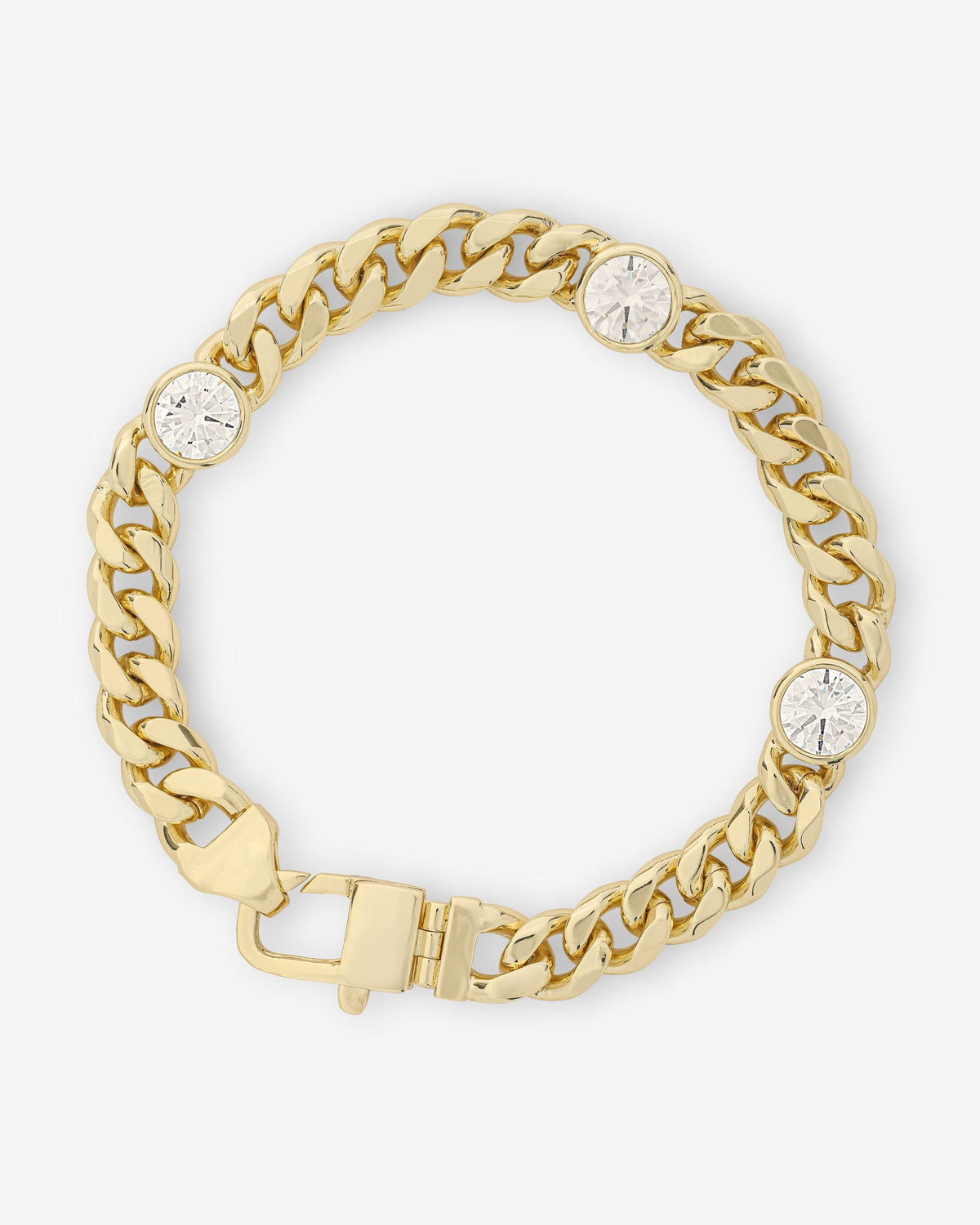 Julian Triple Diamond Bracelet 6.8mm - Gold|White Diamondettes