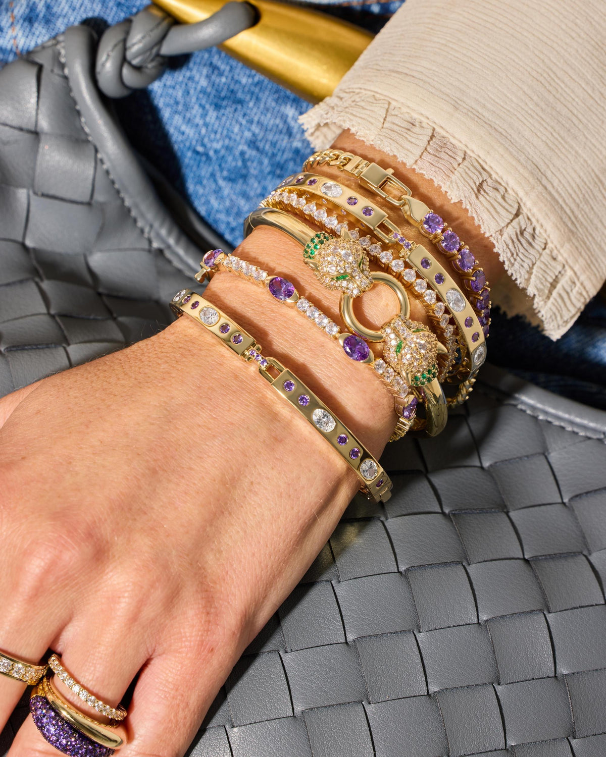 The Maven Tennis Bracelet 3mm - Gold|Lavender Amethyst