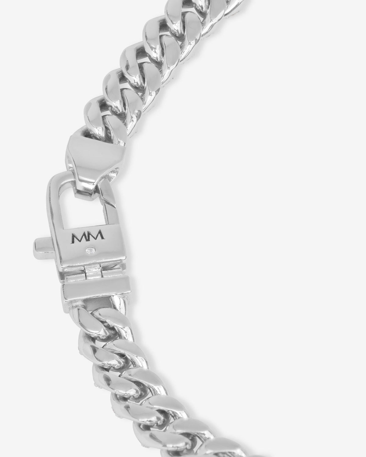 Pavé Julian Cuban Chain Bracelet 6.8mm - Silver|White Diamondettes