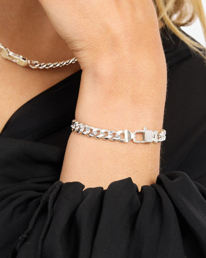 Julian Cuban Chain Bracelet 6.8mm - Silver