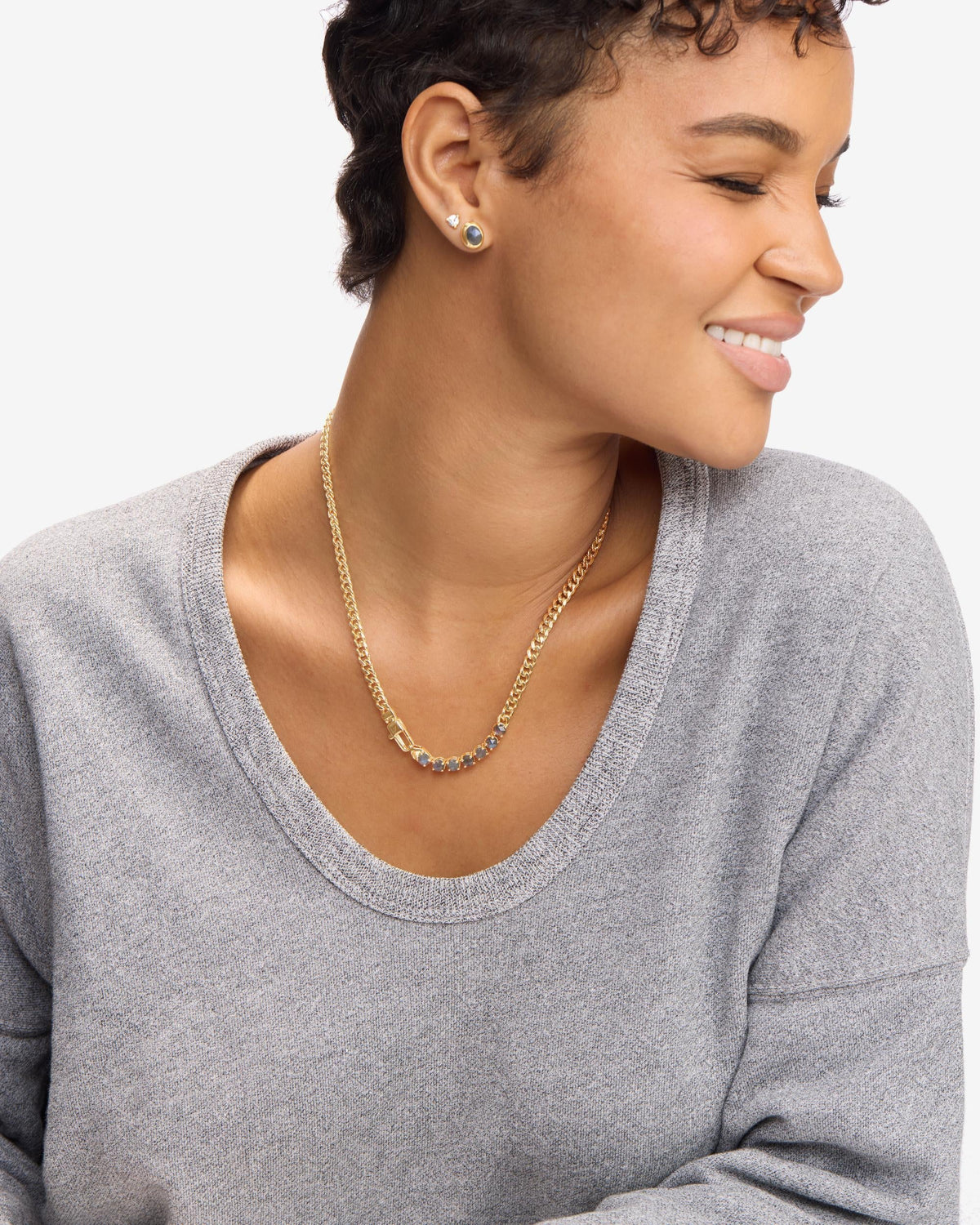 Julian Loves Labradorite Necklace 5mm - Gold|Labradorite