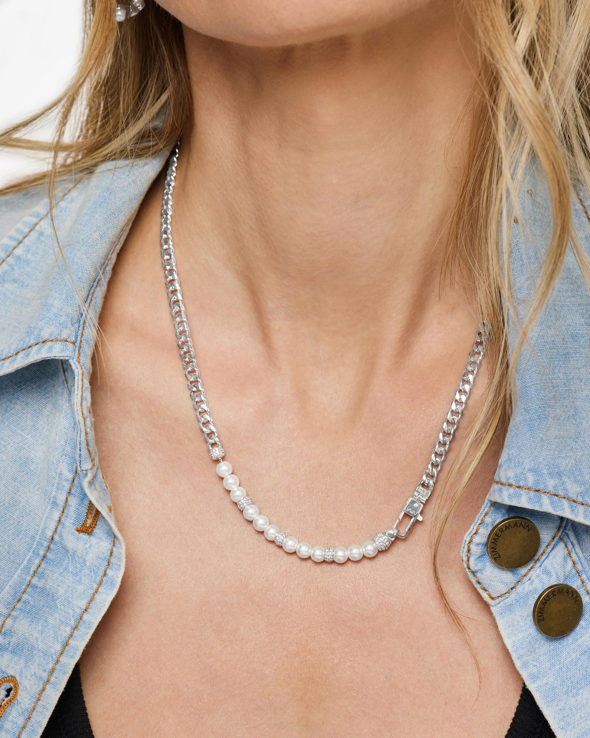 Julian Loves Pearls Necklace 5mm - Silver