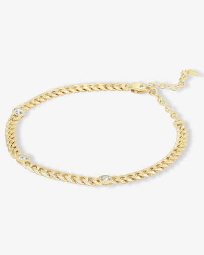 Julian Triple Diamond Choker 6.8mm - Gold|White Diamondettes