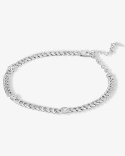 Julian Triple Diamond Choker 6.8mm - Silver|White Diamondettes