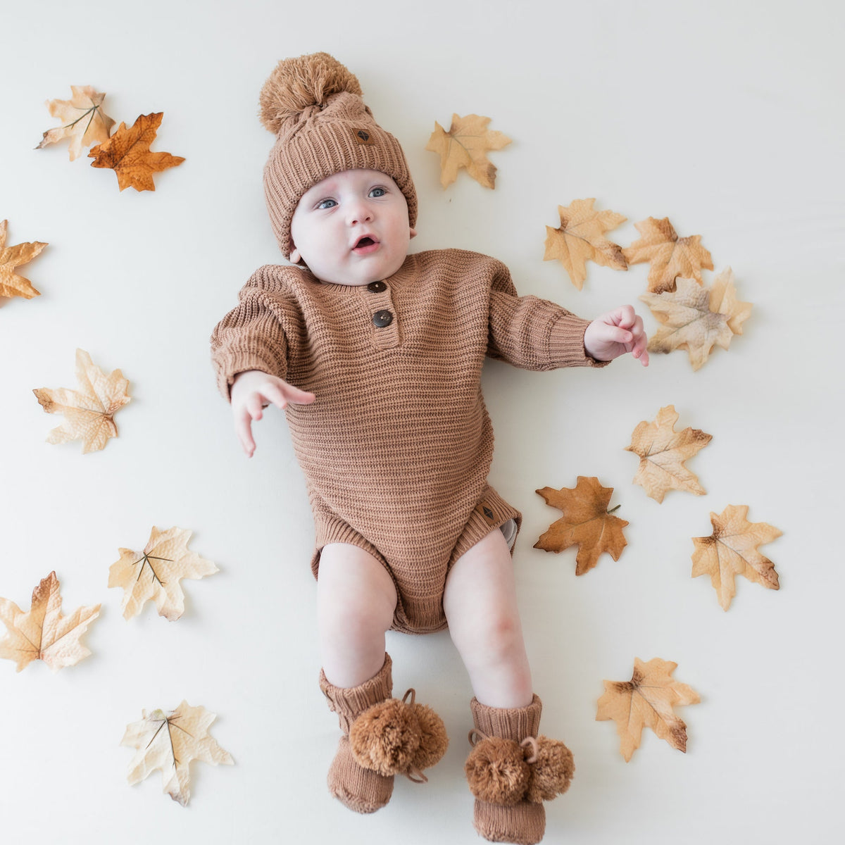 Chunky Knit Romper in Latte