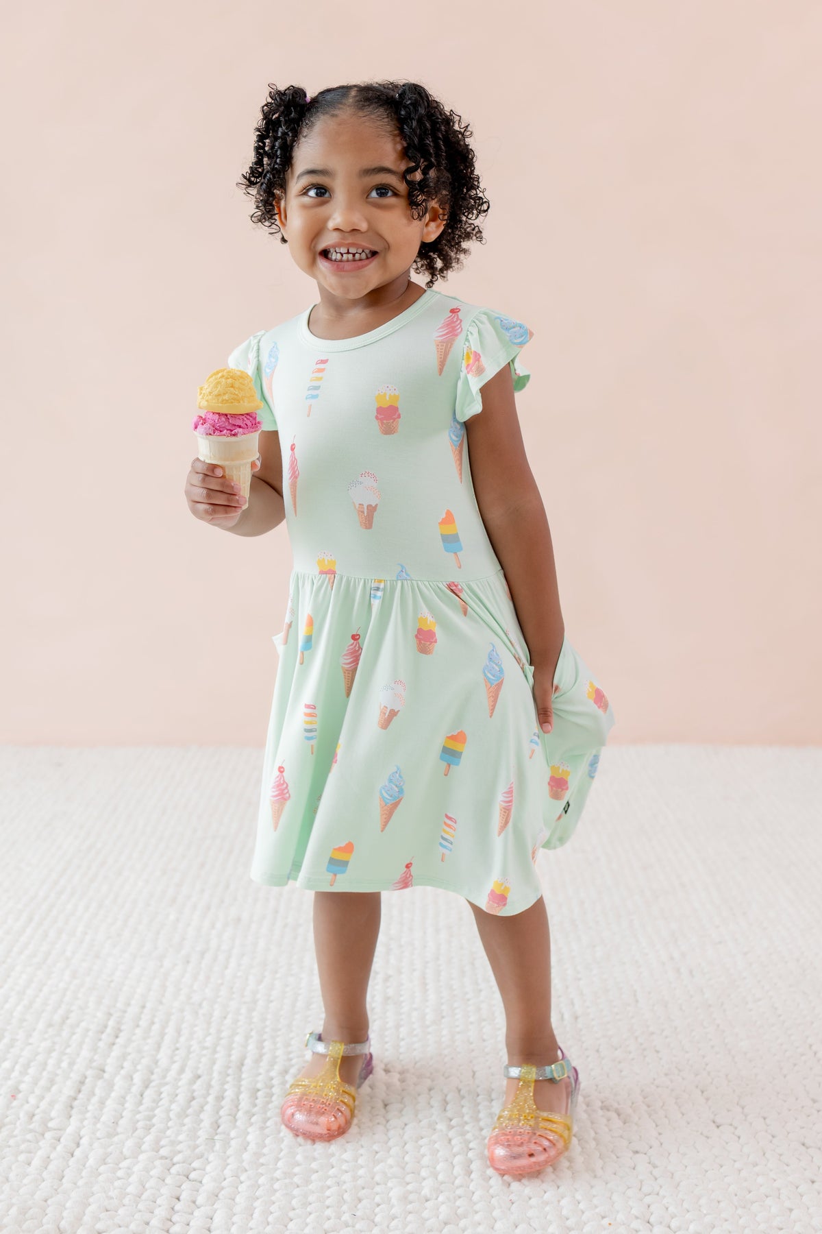Pocket Dress in Mint Ice Cream