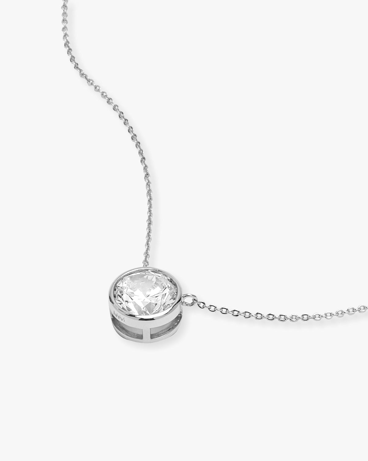 Baroness Pendant 10mm - Silver|White Diamondettes