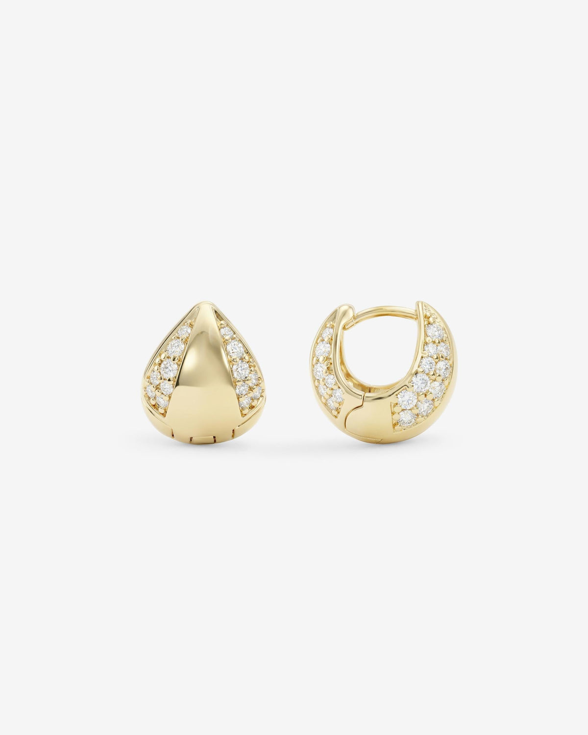 Lil Norah Split Pavé Earrings - Gold|White Diamondettes