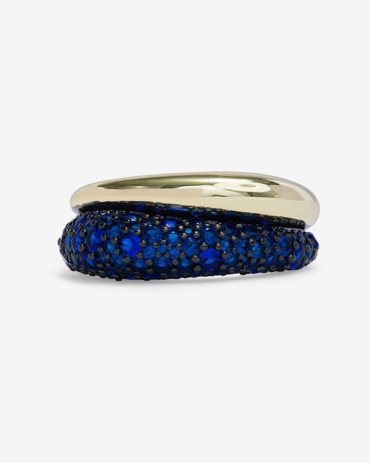 Norah Pavé Double Ring - Gold|Blue Sapphire