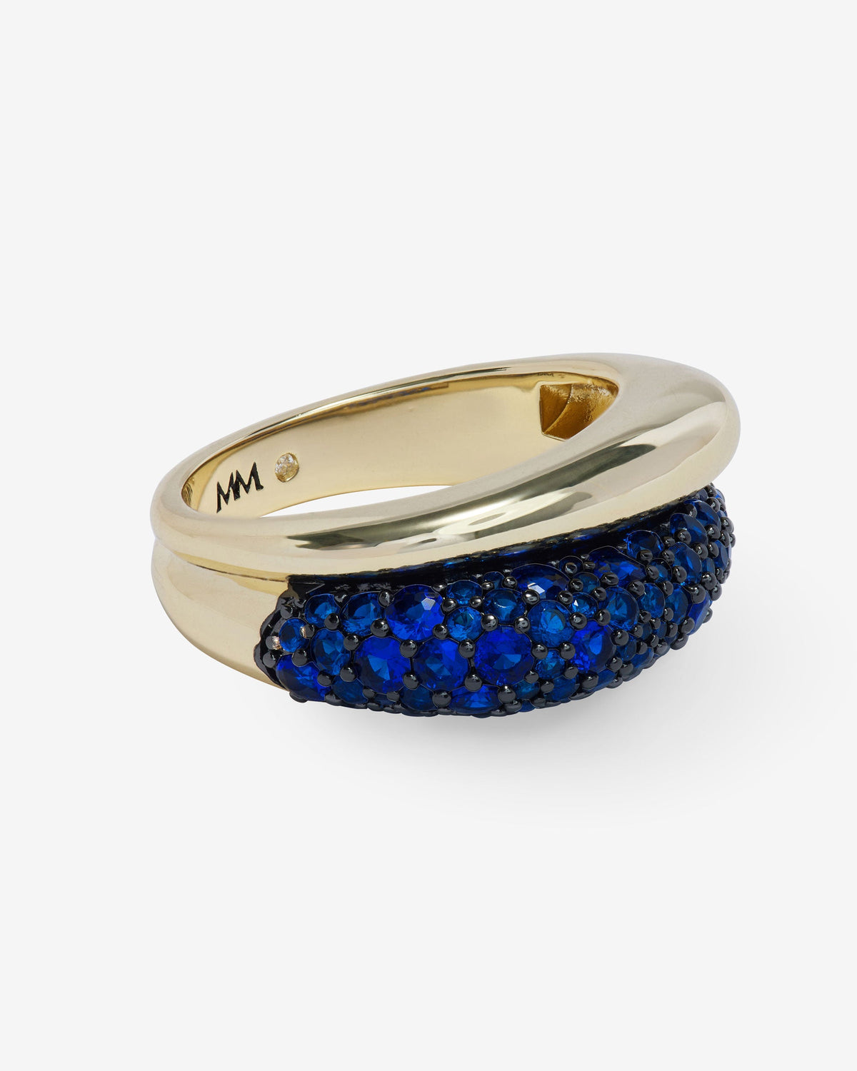 Norah Pavé Double Ring - Gold|Blue Sapphire