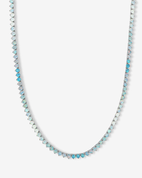 Not Your Basic Ombré Tennis Necklace - Silver|Blue Opal Ombré