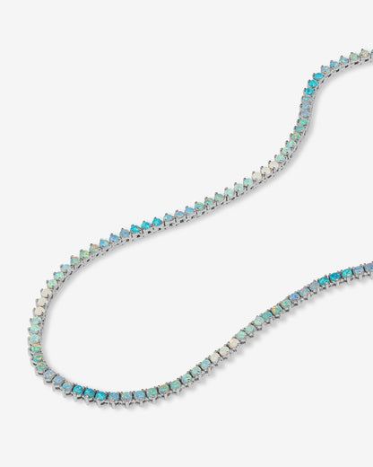 Not Your Basic Ombré Tennis Necklace - Silver|Blue Opal Ombré