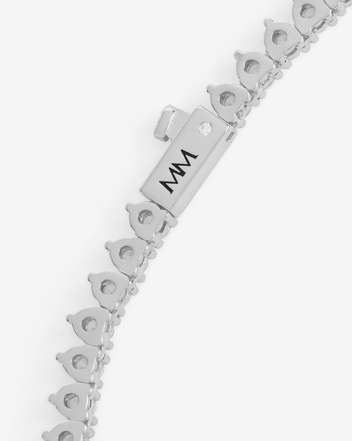 Not Your Basic Tennis Necklace 3mm - Silver|Blue Opal