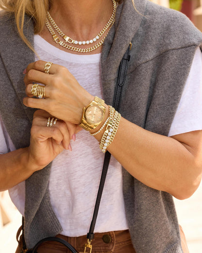 Pavé Julian Loves Diamonds Bracelet 6.8mm - Gold|White Diamondettes