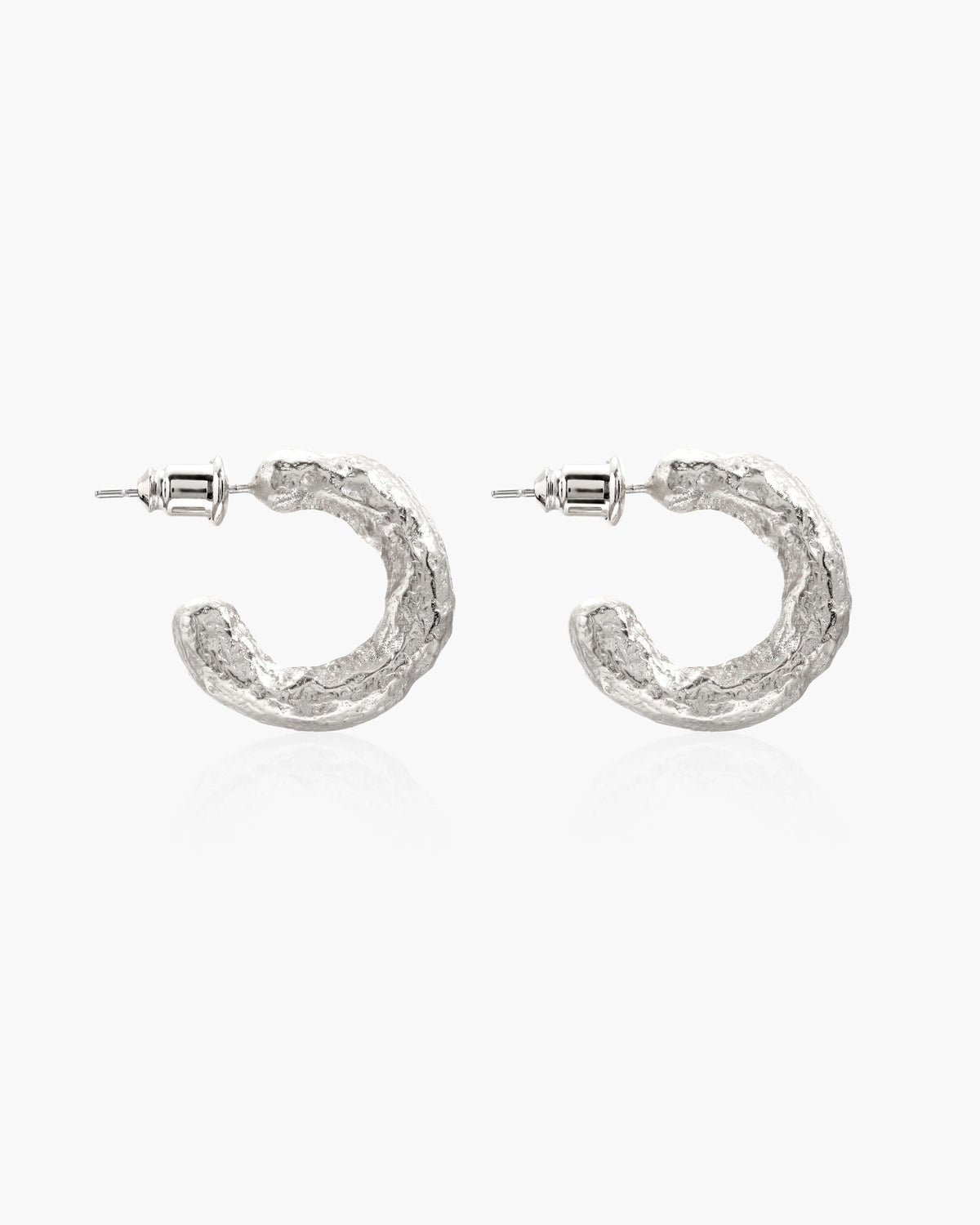 Jenny Medium Hoop Earrings in Silver