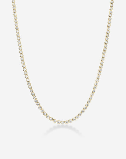 Bezel Mini Diamond Tennis Necklace