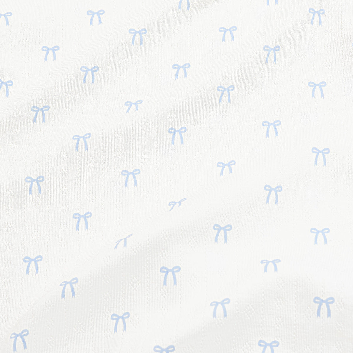 Pointelle Zippered Footie in Sweet Blue Bow