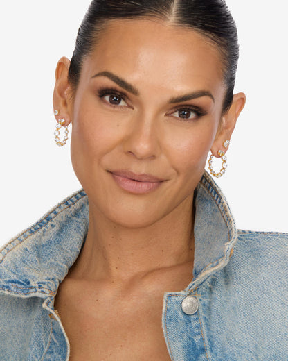 She's an Icon Hoops 1" - Gold|White Diamondettes