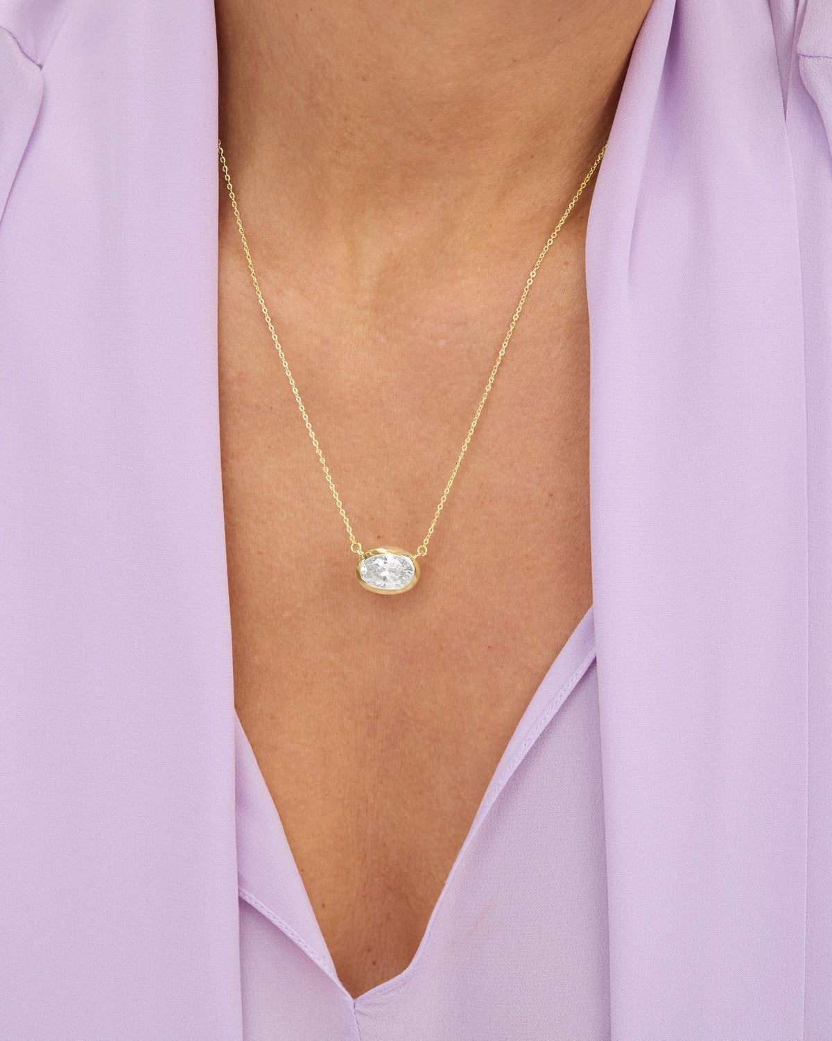 She's a Boss Pendant Necklace - Gold|White Diamondettes