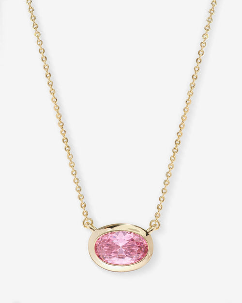 She's a Boss Pendant Necklace - Gold|Pink Diamondettes