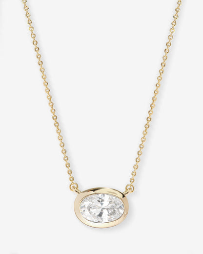 She's a Boss Pendant Necklace - Gold|White Diamondettes