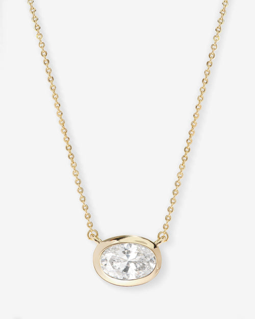 She's a Boss Pendant Necklace - Gold|White Diamondettes