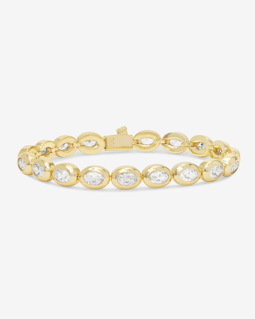 She's a Boss Tennis Bracelet 4mm - Gold|White Diamondettes