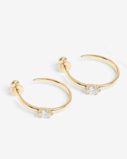 She's on Point Hoops 1" - Gold|White Diamondettes