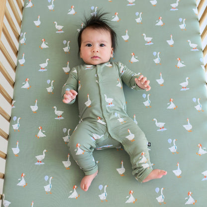 Crib Sheet in Silly Goose