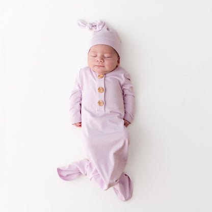 Knotted Gown with Hat Set in Thistle