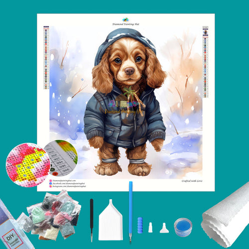 American Cocker Spaniel Winter Diamond Painting