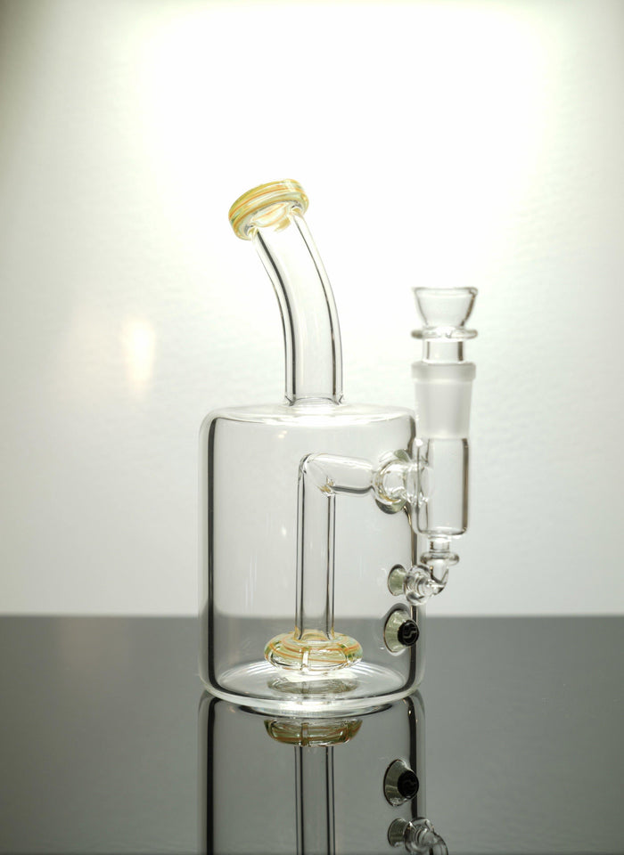 Anthony Bruscade 75mm glass footless bong with 14mm female joint in assorted vibrant colors.