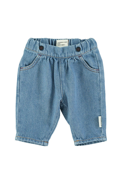 Baby Trousers in Washed Navy Denim
