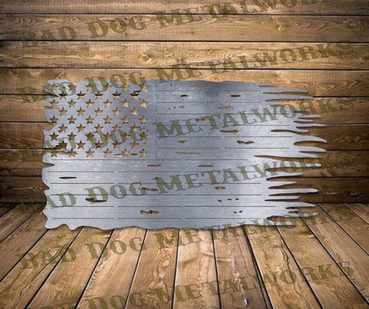 Bad Dog Metalworks Tattered Flag - Dxf and Svg