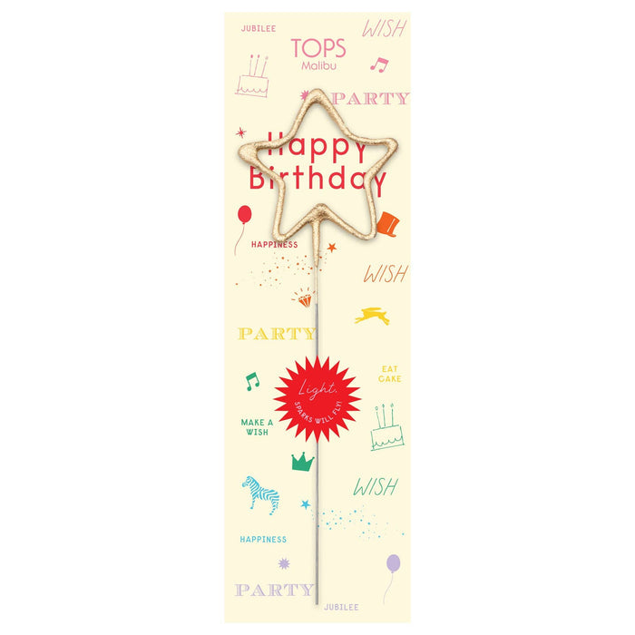 Big Golden Sparkler Happy Birthday Rainbow