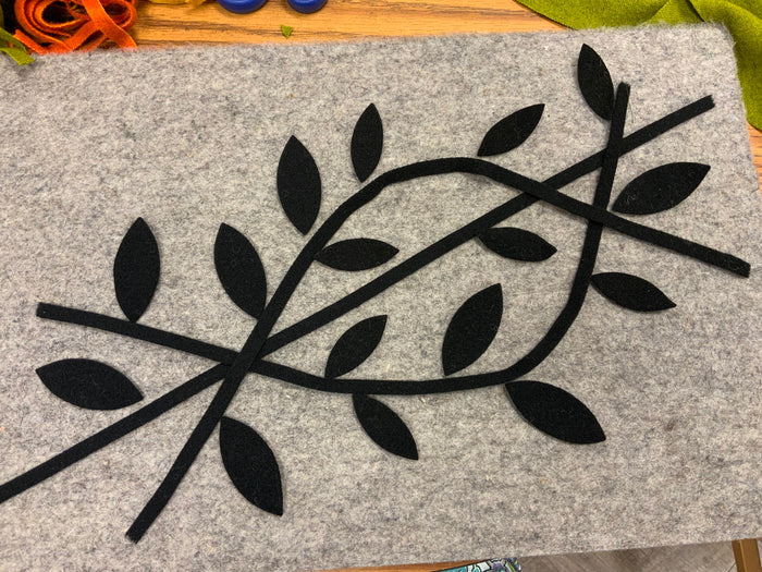 Black Pre Cut stems and leaves