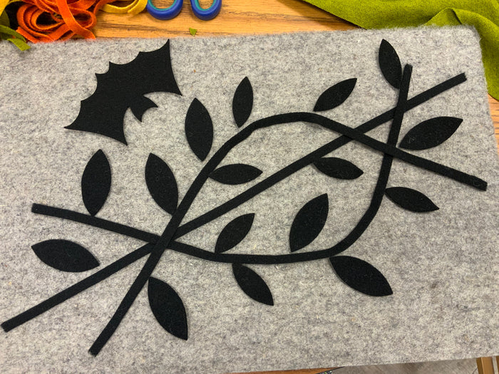 Black Pre Cut stems and leaves