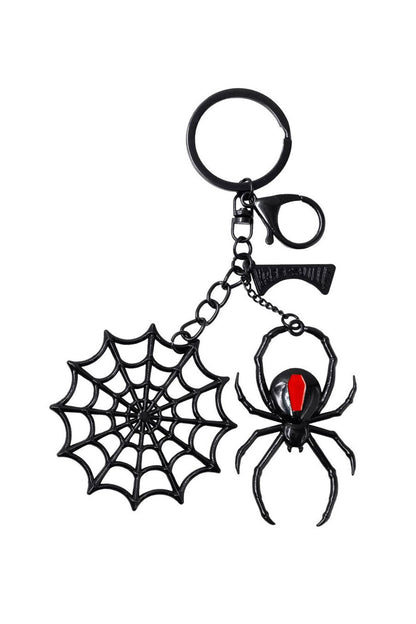 Black Widow Web Charm Keychain