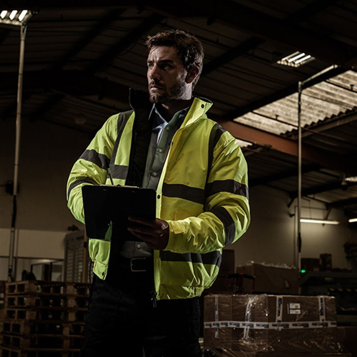 Blackrock Yellow Padded Waterproof Hi Vis Bomber Jacket