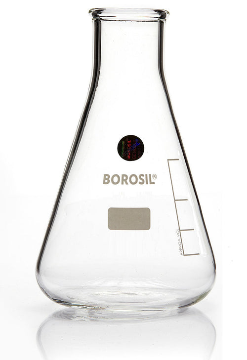 Borosil® Flasks, Erlenmeyer, Narrow Mouth, Ground Glass Neck, 250mL, 24/29, CS/10 | img_1 | Foxx Life Sciences Global | shopfls.com