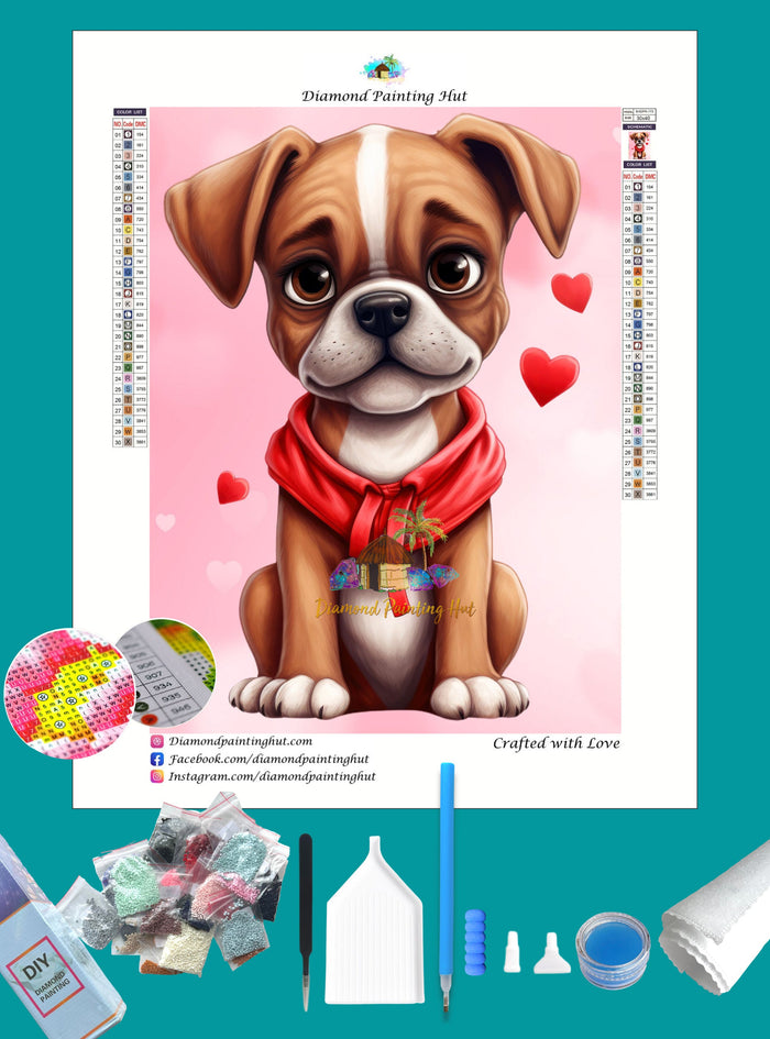 Boxer Valentine's Diamond Painting