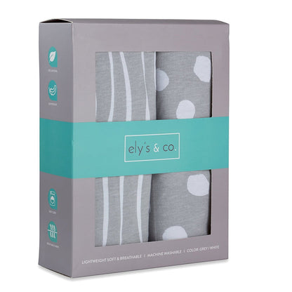 soft Grey & White Abstract crib sheet set gift ready