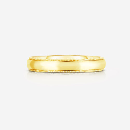 4 mm Milgrain Comfort Fit Wedding Band