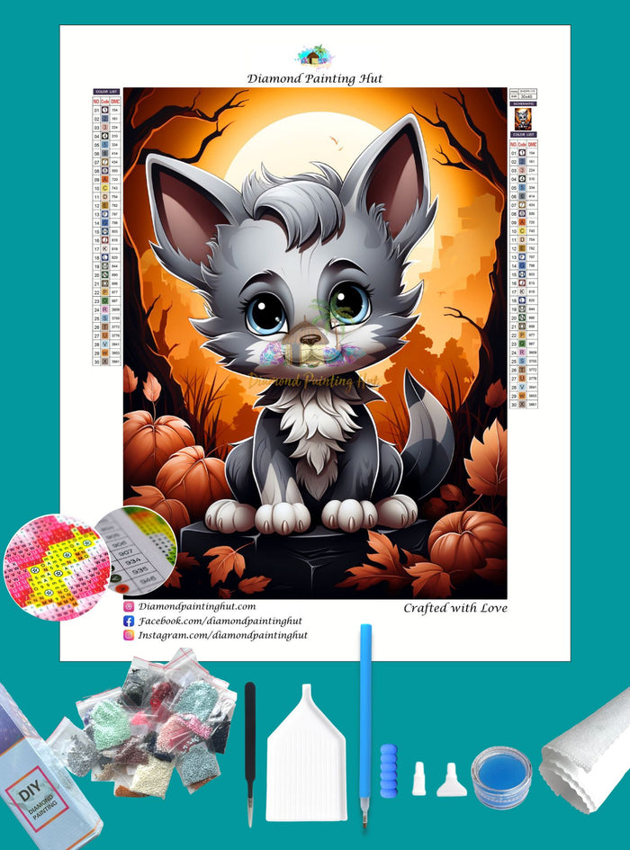 Cat on Halloween Diamond Painting